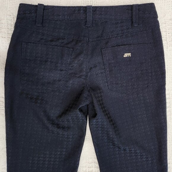 Blue & Black Geometric Print Pants w/Zippered Ankles - Picture 5 of 10